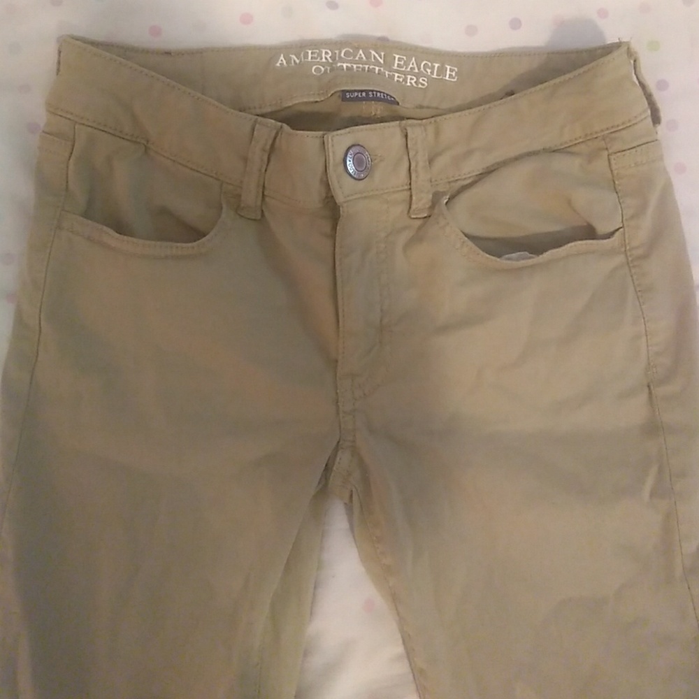 AE Khaki Colored Jeggings